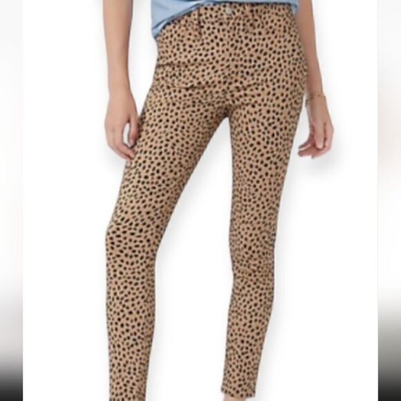 J Crew Leopard Stretch Denim Toothpick Ankle Jeans Sz 25 NWOT - Picture 3 of 10